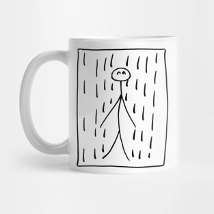 The painting of a happy man on the rain Mug